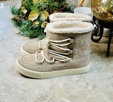 TOMS Womens Taupe Faux Fur-Lined Bryce Leather Hi-Top Sneakers Size 6.5 M US