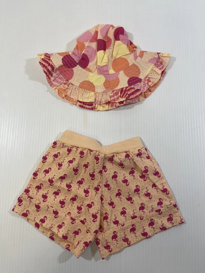 Conjunto de 2 pantalones cortos con volantes y estampado de albaricoque 100 % algodón Naartjie para niñas 3-6 meses Foto 2 de 4