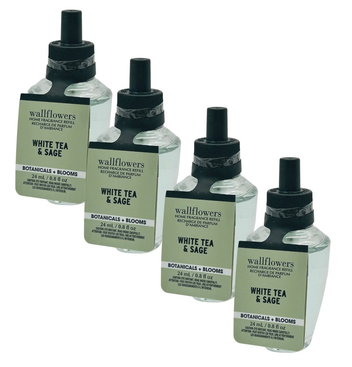 4-Pack Bath Body Works WHITE TEA SAGE Fragrance Wallflowers