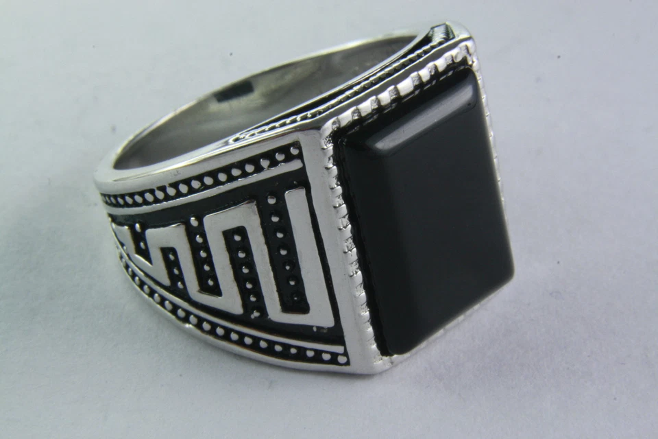 HERRENRING ONYX BIKER SILBERRING 925 SILBER / 305 - Bild 1 von 1