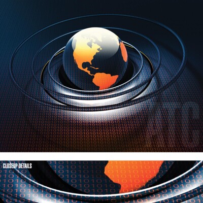45W''x32H'' THE WORLD IS MY BINARY DATA by STUDIO ANTO -ZERO ONE CHOICES of CANVAS