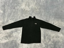 VINTAGE THE NORTH FACE BOYS SWEATER LARGE BLACK PULLOVER MOCK NECK 1/4 ZIP