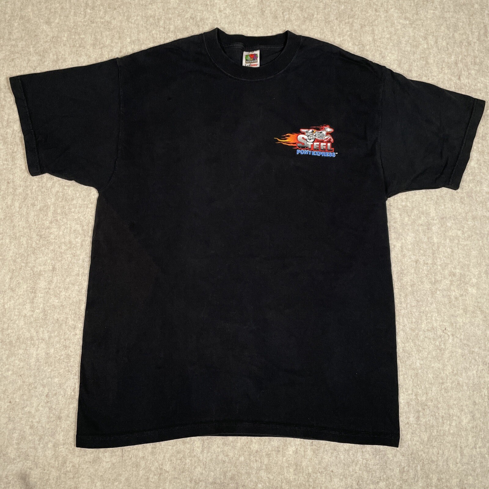 T shirt vintage Steel Pony Express 5° anniversario New Orleans L XL? 2002 Nero