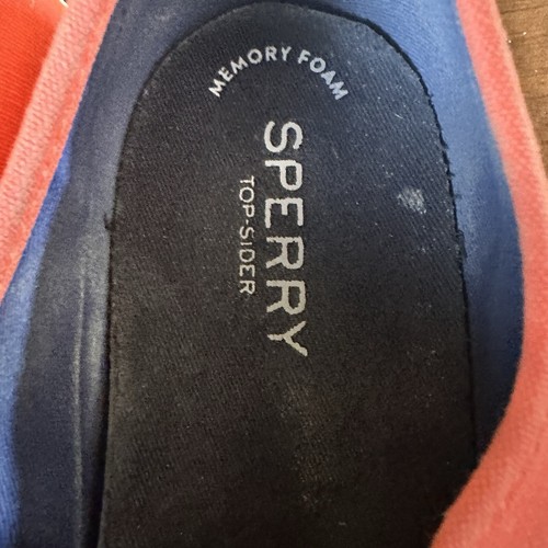 Sperry Shoes Womens 8.5 M Top Sider Sea Coast Core Sneakers Orange Leather Laces - Picture 12 of 15