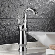 Wash Basin Faucet Swan Shape Lavatory Mixer Chrome Brass Bathroom Sink Taps