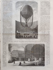 Antique Print Balloon Hot Balloon Exhibition Paris 1867