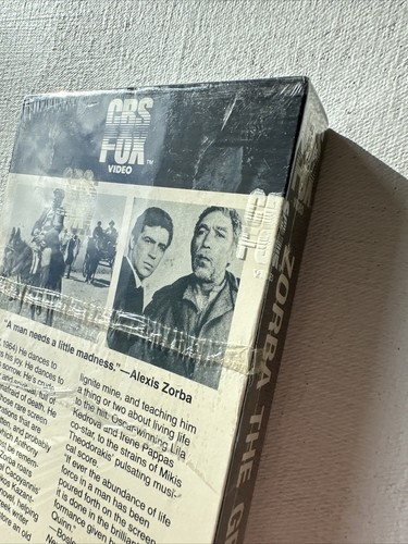 Zorba The Greek VHS 1985 Print CBS/FOX White Watermarks New Sealed - Picture 8 of 11