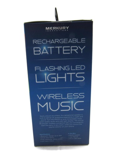 PRIZM Portatile Lampeggiante Luci LED Altoparlante Bluetooth Wireless Nero Nuovo - Foto 2 di 6