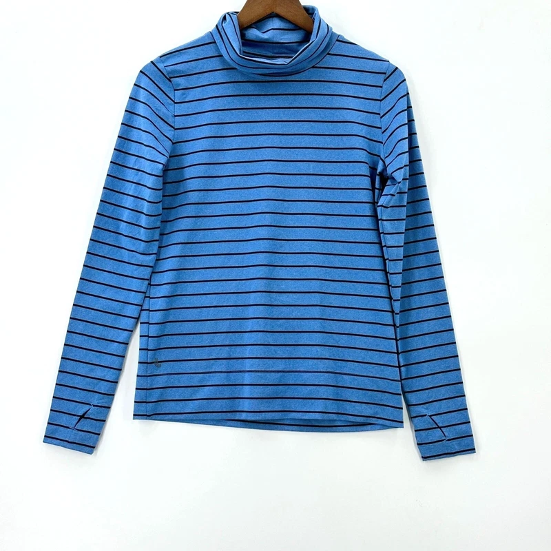 lole pullover cowl neck long sleeve active striped fit house shirt