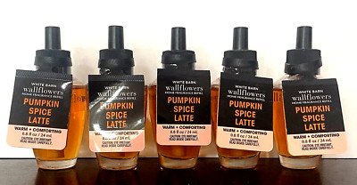 Bath & Body Works LOT OF 5 PUMPKIN SPICE LATTE Wallflower Fragrance Refill Bulbs