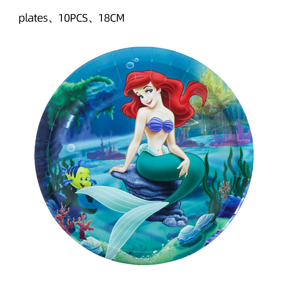 Amscan Metallic Round Plates - Mermaid Wishes Collection, 9 Inch, 8 Count, Birthday Party Supplies - View #6
