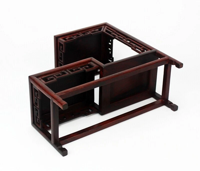 Estante de palo de rosa arte artesanía soporte tetera bonsái piedra florero base maceta Foto 4 de 4