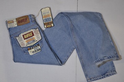 Jeans Rifle 9238 modello vita alta, pantalone uomo, chiusura bottone chiaro 