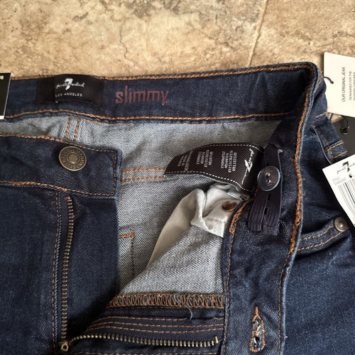 NWT 7 For All Mankind Boys Jeans 16 Slimmy Straight Dark Blue Denim Adjustable - Picture 6 of 11