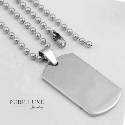 Men's Stainless~Steel,Dog Tag Pendant 24
