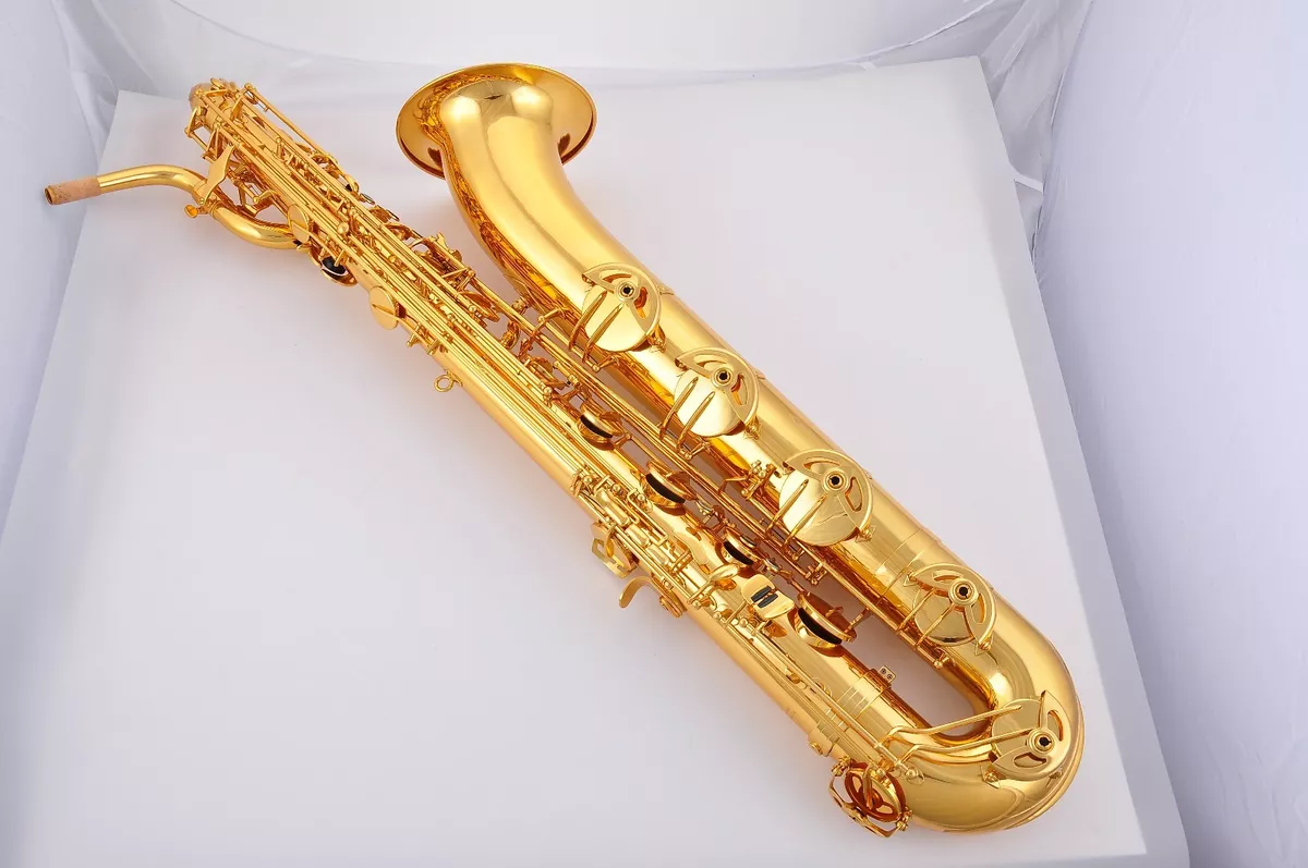 Pro Gold lacquer Baritone Saxophone with Front F high F key by Eastern music