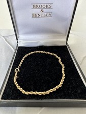 Real 9ct Gold Rope Chain Twisted Bracelet