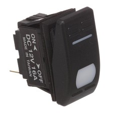 Seachoice Illuminated Rocker Switch, SPST, 3 Terminal, On/Off, Black - 50-10961