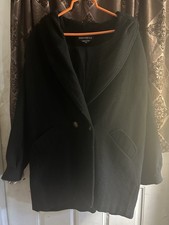 Vintage Donny Brook Black Wool Double Breasted Lined T Coat Women s Sz 16