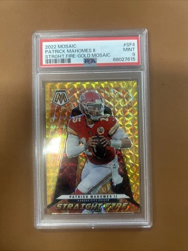 2022 Patrick Mahomes Mosaic Straight Fire Gold /10 Psa 9