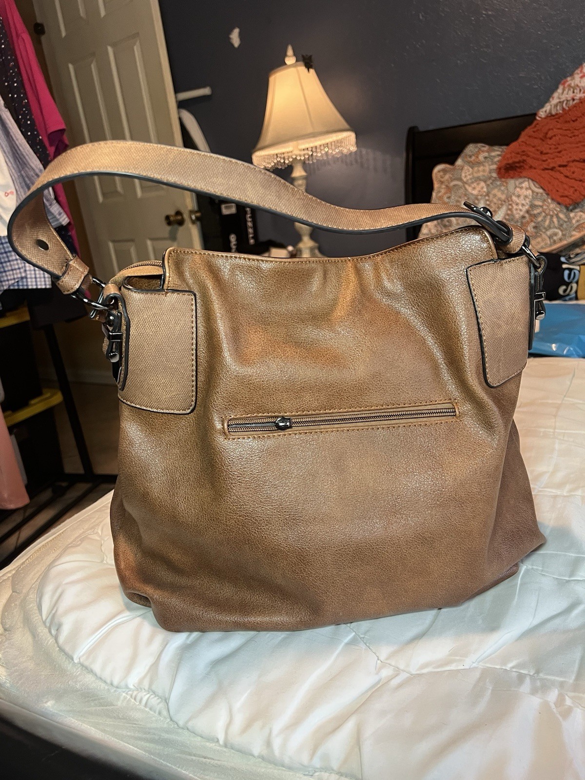 Realer Brown Hobo Purse/Shoulder Bag Large Multiple Pockets