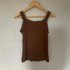 Brown lace tank top y2kfashion Y2K basics capsule size Large