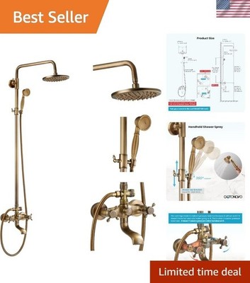 Versatile Antique Brass Shower Faucet Set with Pressure Balance Technology