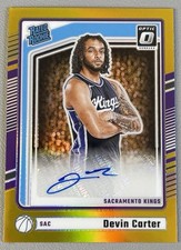 2024/25 Donruss Optic Devin Carter Rated Rookie True Gold Auto #/10 Kings