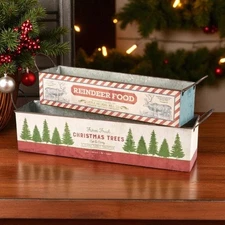 Metal Christmas Bin Set | Primitives by Kathy