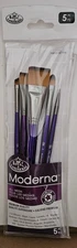 ROYAL & LANGNICKEL MODERNA PAINT BRUSHES, SPOTTER & FILBERT 5 PIECE BRUSH SET