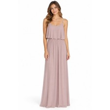 Show Me Your Mumu Caitlin Ruffle Maxi Dress Mauve flounce sleeveless XXS NWOT