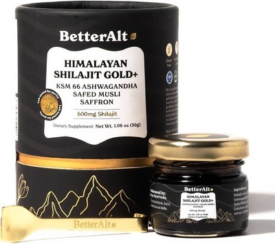 PURE HIMALAYAN SHILAJIT Gold Enhances Recovery Boosts Strength 600mg BETTER ALT
