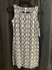 Lulu B XS Upf50 Sleeveless Dress Snake Print Black Tan