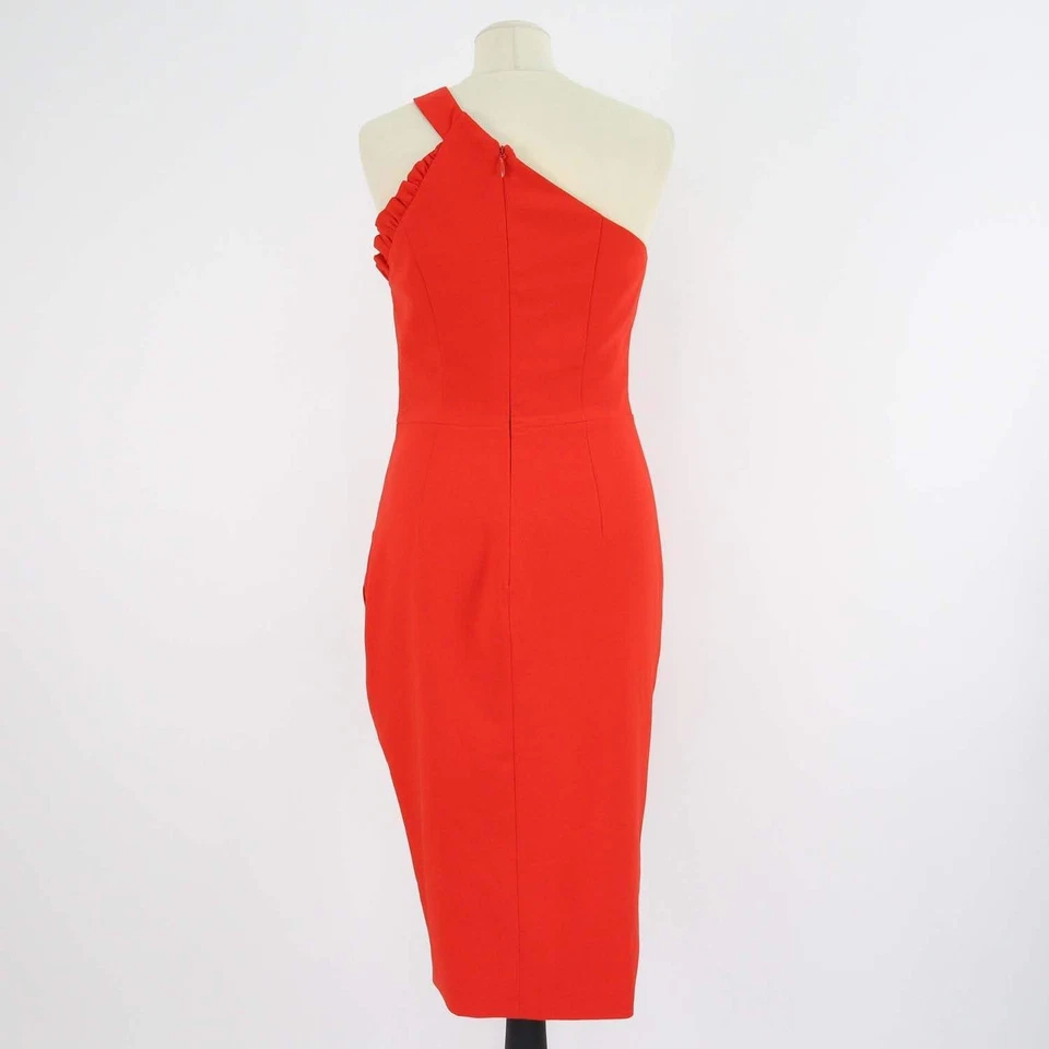 Robe moulante une épaule froncée en polyester mélangé rouge Alice - Photo 3/4