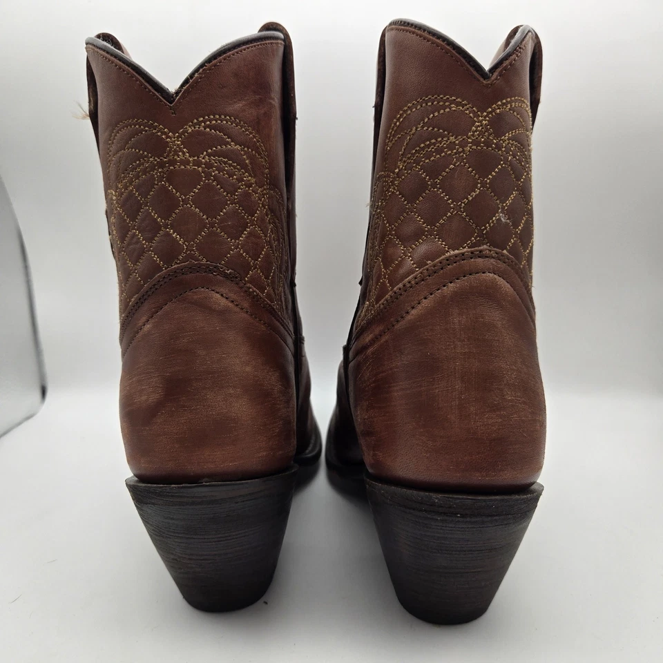 Bota de cuero roja oxidada Laredo Della para mujer talla 9 M vaquera occidental rasguños rústicos Foto 3 de 4