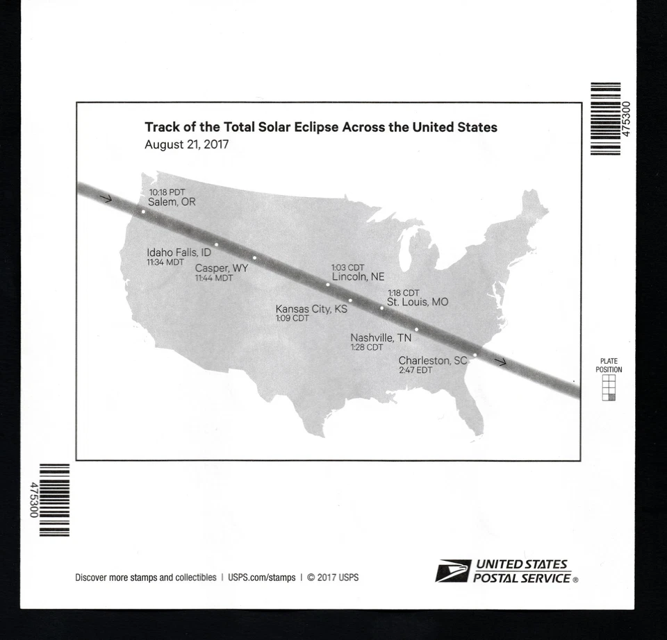 Sc# 5211 - 2017 Total Solar Eclipse - Pane of 16 - MNH - Image 2 of 4