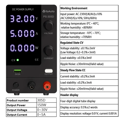 Adjustable DC Bench Power Supply 30V 5A/6A/10A LED Precision Lab Variable UK - Picture 21 of 24