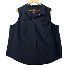 Torrid Happy Camper Active Top Womens Black Sleeveless Stretch Snap Up Size 2X