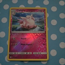 Pokemon TCG Clefable 40/68 Hidden Fates Reverse Holo Rare Card
