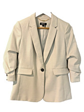 DKNY Women's Dotted Ruched Sleeve Blazer Jacket Size 4P