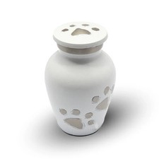 Beautiful White Urn for Dog or Cat Ashes   A Tribute to a Cherished Companion