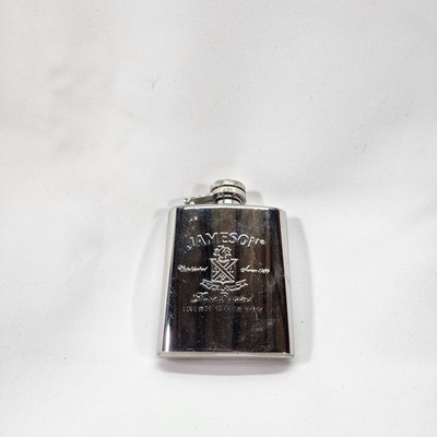 Vtg Jameson Irish Whiskey 2 1/2 Oz Flask Stainless Steel