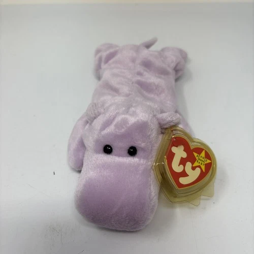 TY Beanie Baby - Happy - 9" Hippo - Stuffed Toy - Tags - Vintage 1993