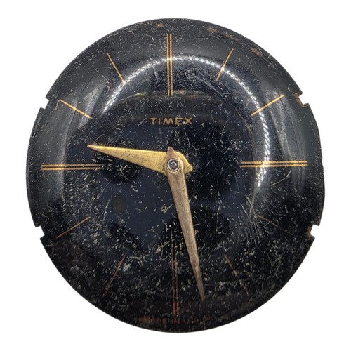 Vintage 1950s Timex Men's Mechanical Watch Rare Black Dial - Image 1