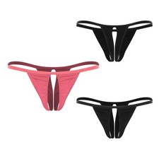 Women Briefs Shiny Panties Bathing Thongs Silky Bikini Micro Panty Beach Daily