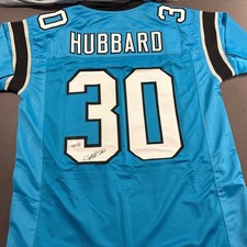 Chuba Hubbard Autographed Signed XL Custom Panthers Jersey-Beckett Witnessed
