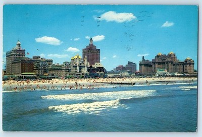 1961 Atlantic City New Jersey Vintage Postcard Skyline Symbolic Resort Building