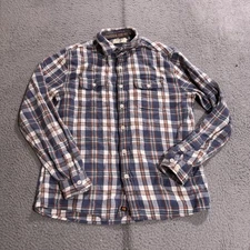 The Normal Brand Shirt Mens Medium Blue Flannel Plaid Button Down Long Sleeve