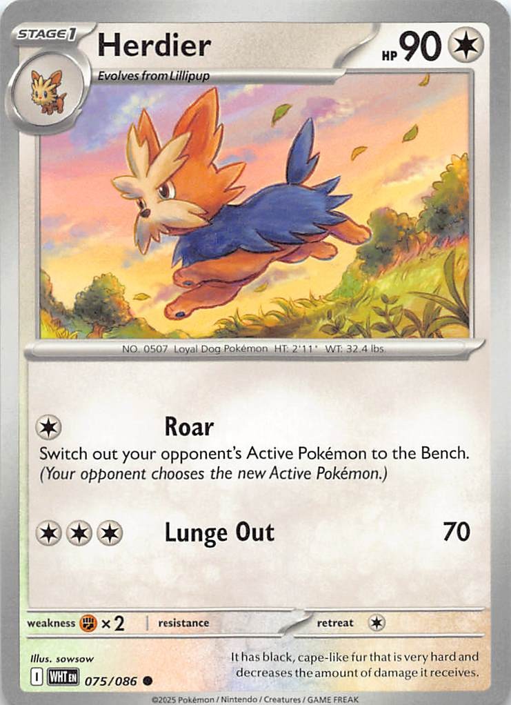 2025 Pokémon Scarlet & Violet - White Flare #75 Herdier