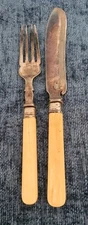 Engraved Victorian Fish Knife and Fork EPNS 